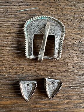 Mexico Alpaca Silver Western Replacement Buckle & Tips